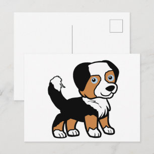 Carte Postale Berger Australien Tri Noir de Dessin Animé Avec Qu