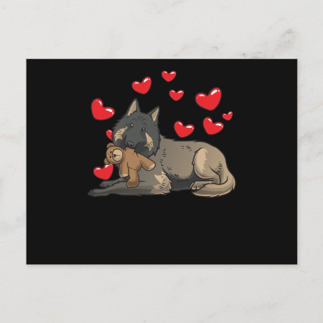 Carte Postale Berger Belge Tervuren Chien Avec Animal Farci (Devant)