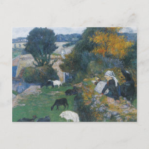 Carte Postale Berger breton par Paul Gauguin