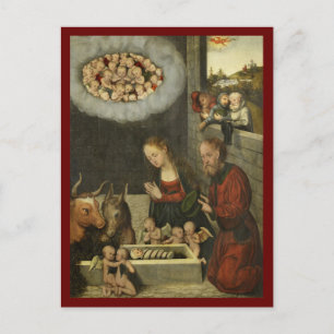 Carte Postale Bergers adorant le bébé Jésus par Cranach