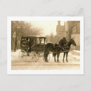 Carte Postale Berks Lait & Glace Cream Wagon, Hamburg PA Vintage