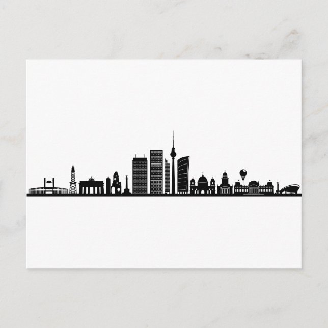 Carte Postale BERLIN Allemagne Capitale Ville Skyline Silhouette (Devant)