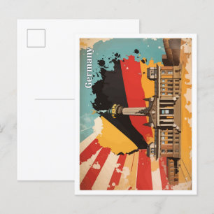 Carte Postale Berlin Allemagne Pop Art Voyage Illustration
