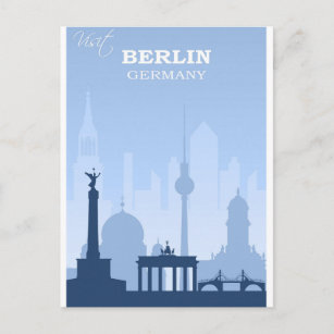 Carte Postale Berlin Allemagne Vintage voyage bleu