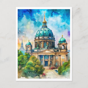 Carte Postale Berlin Berliner Dom aquarelle peinture