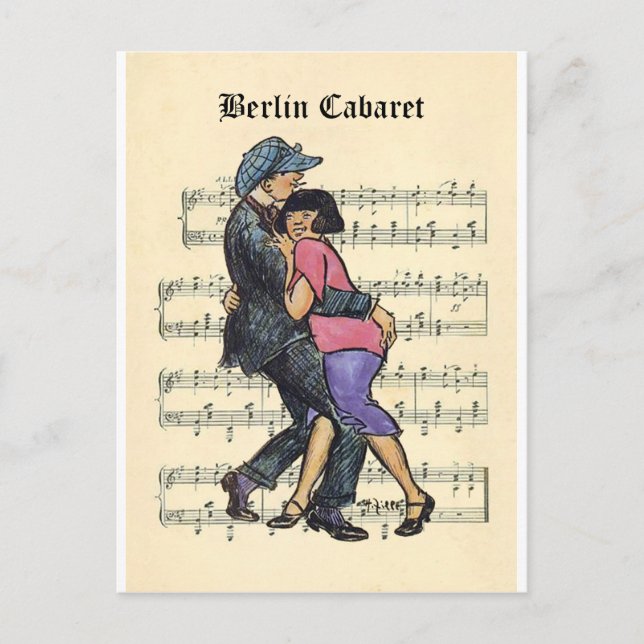 Carte Postale Berlin Cabaret des années 1920 avec Arrière - plan (Devant)