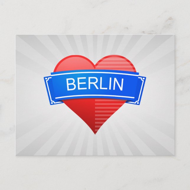 Carte Postale Berlin Herz Schild (Devant)