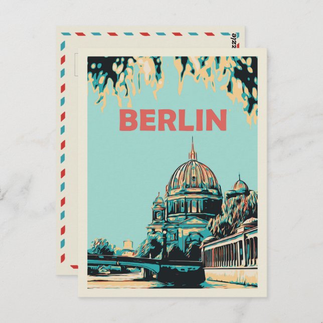 Carte Postale Berlin Musées île illustration Allemagne Postcar (Devant / Derrière)