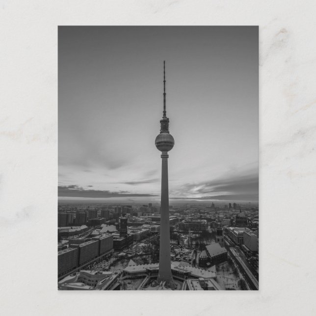 Carte Postale Berlin noire et blanche en hiver (Devant)