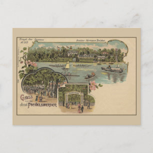 Carte Postale Berlin Spandau Pichelswerder île Litho