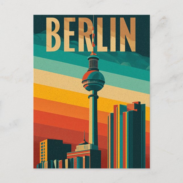Carte Postale Berlin TV Tower retro (Devant)
