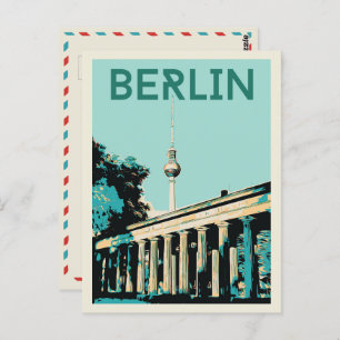 Carte Postale Berlin vue avec Fernsehturm illustration Allemagne