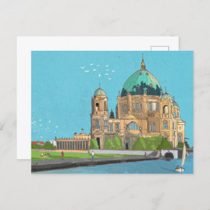 Carte Postale Berliner Dom Allemagne Illustration fantasque