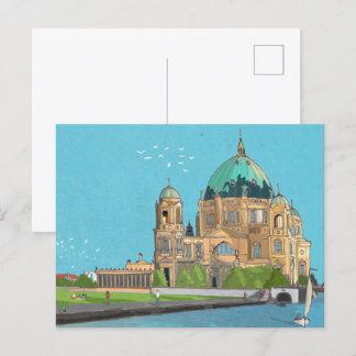 Carte Postale Berliner Dom Allemagne Illustration fantasque