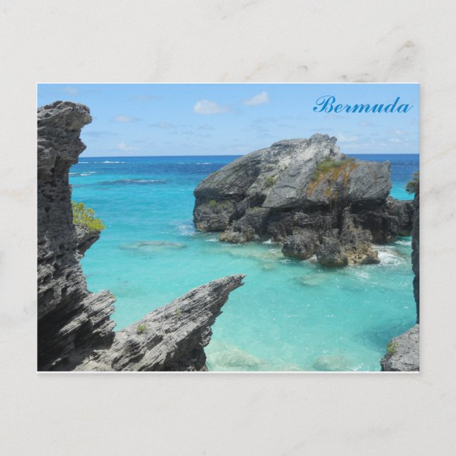 Carte Postale Bermudes Blue Ocean Rocky Beach Travel Photo (Devant)
