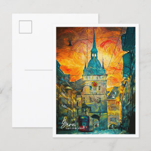 Carte Postale Berne Suisse Belle peinture à huile paysage