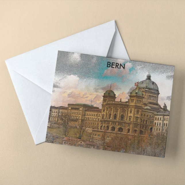 Carte Postale Berne, Suisse Europe City View (Bern Switzerland panorama postcard)