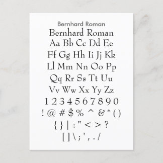 Carte Postale Bernhard Roman - Feuille d'échantillonnage de poli