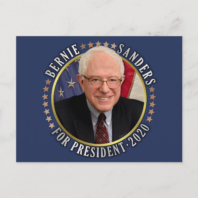 Carte Postale Bernie Sanders pour le président démocrate 2020 Ph (Devant)