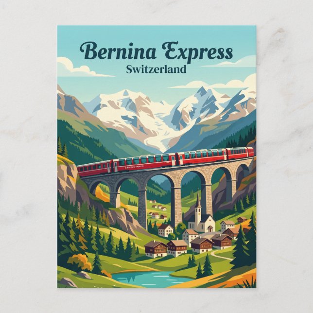 Carte Postale Bernina Express, Alpes suisses Suisse (Devant)