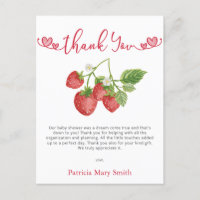 Berry fraise Merci Baby shower doux