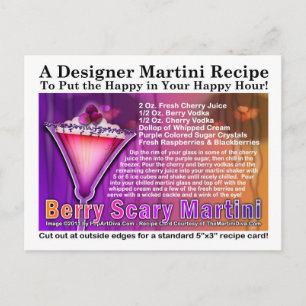 Carte postale Berry Scary Halloween Martini Recett