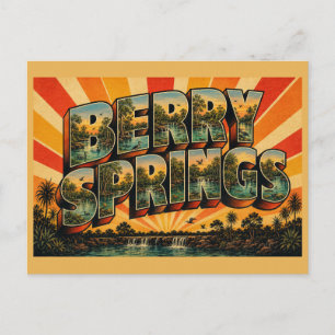 Carte Postale Berry Springs NT Art de voyage vintage