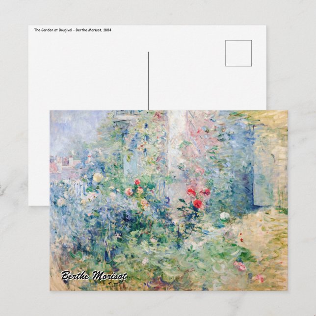 Carte Postale Berthe Morisot - Le jardin à Bougival (Devant / Derrière)