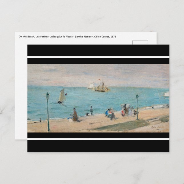 Carte Postale Berthe Morisot - Sur la plage, Les Petites-Dalles (Devant / Derrière)
