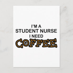 Carte Postale Besoin de café - infirmière étudiante