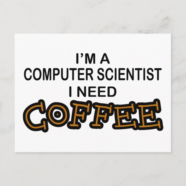 Carte Postale Besoin de café - Informaticien (Devant)