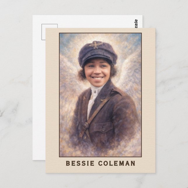 Carte Postale Bessie Coleman Aviatrix Angel (Devant / Derrière)