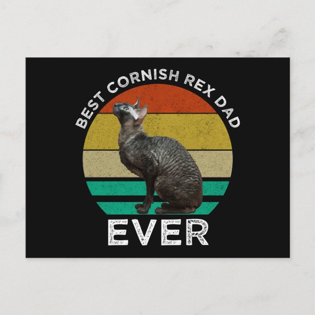 Carte Postale Best Cornish Rex Dad Ever (Devant)