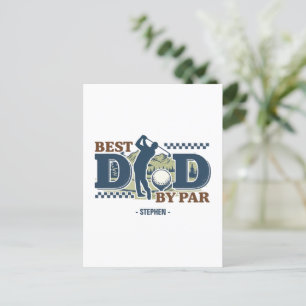 Carte Postale Best Dad By Par - Golf Papa Silhouette Design