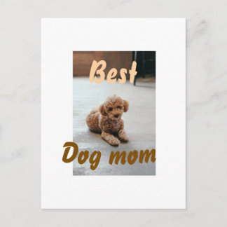 Carte Postale Best dog mom brown puddle pet dog cat mothers day 