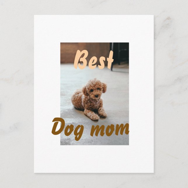 Carte Postale Best dog mom brown puddle pet dog cat mothers day  (Devant)