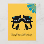Carte Postale Best Friends Forever (BFF), I love Cats!<br><div class="desc">Bon pour un cadeau pour vos meilleurs amis et les avoir ensemble.</div>