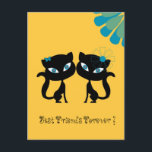 Carte Postale Best Friends Forever (BFF), I love Cats!<br><div class="desc">Bon pour un cadeau pour vos meilleurs amis et les avoir ensemble.</div>