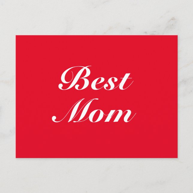 Carte Postale Best maman red classic script elegant stylish cute (Devant)