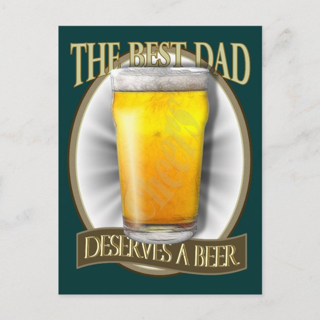 Carte Postale Best Papa Mérite Une Bière (Devant)