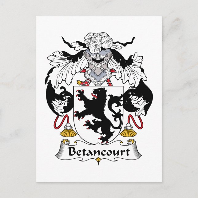 Carte Postale Betancourt Family Crest (Devant)