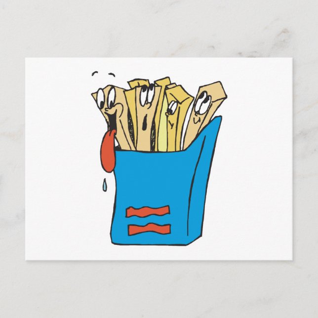 Carte Postale bête caricature frites (Devant)