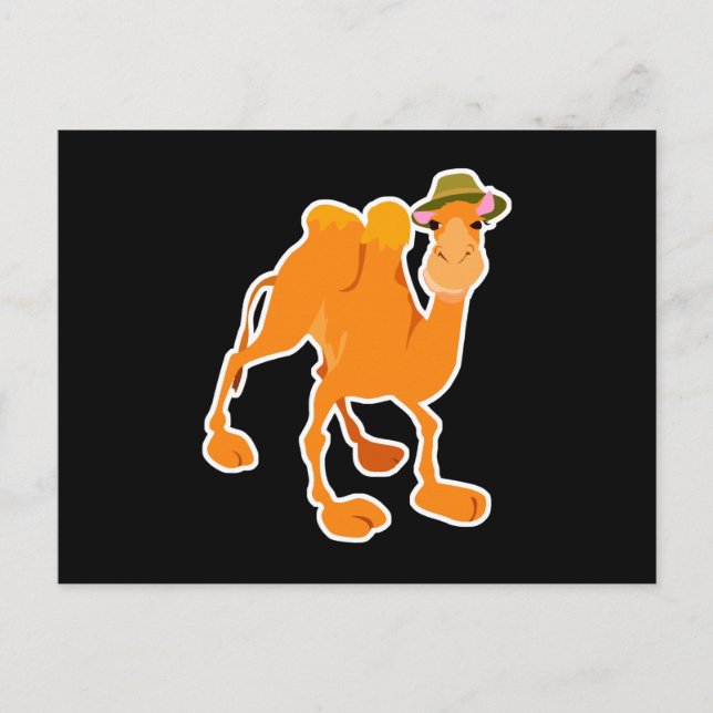 Carte Postale bête chameau portant casquette (Devant)