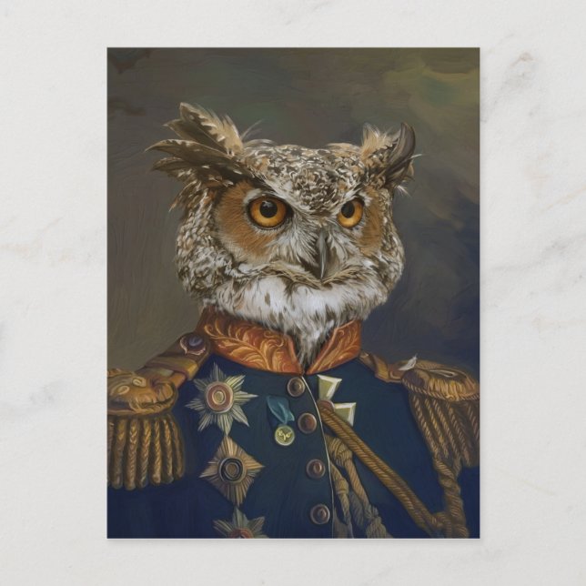 Carte Postale Bêtes nobles - Dandy Owl (Devant)