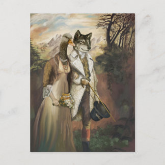 Carte Postale Bêtes nobles - Loup dans les vêtements de mouton