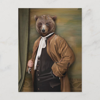 Carte Postale Bêtes nobles - Ours Dandy