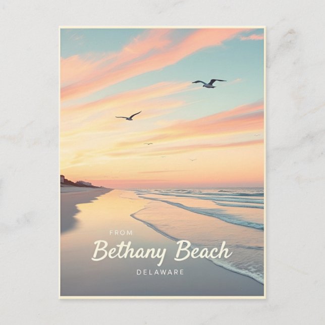Carte Postale Bethany Beach, Delaware – Paysages de plage calmes (Devant)
