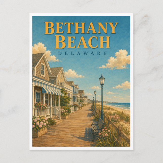 Carte Postale Bethany Beach Delaware Promenade GeoSaga (Devant)