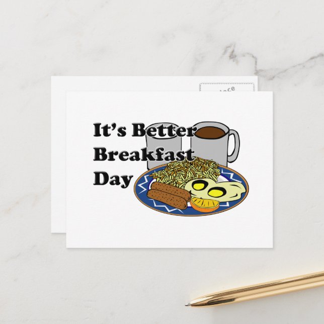 Carte Postale Better Breakfast Day (Devant/Arrière en situation)