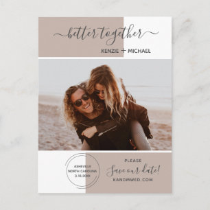 Carte Postale Better Together Photo Save the Date Mariage Modern